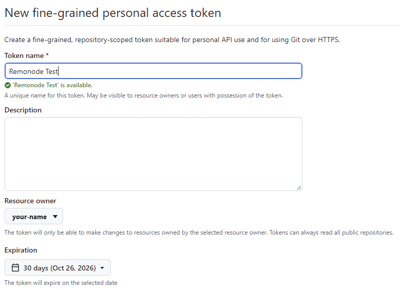 Token name, resource owner and expiration
